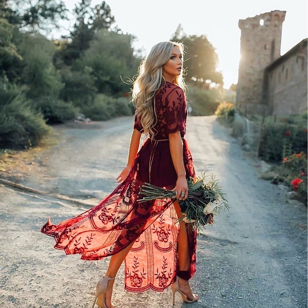 Merlot lace dress